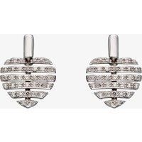 9ct White Gold Split Diamond Heart Stud Earrings GE2298