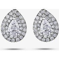 18ct White Gold 0.67ct Pearcut Diamond Halo Cluster Stud Earrings E3787W/6718