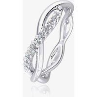 9ct White Gold 3.7mm Diamond Open Weave Wedding Ring 9087/9W/DQ10 N