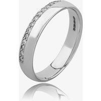 9ct White Gold 4mm Diamond Edged Wedding Ring 7607W/9W/DQ10 L