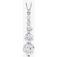 9ct White Gold 20x5mm Graduated Cubic Zirconia Drop Pendant 5.63.2064