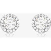 9ct White Gold Round Halo Stud Earrings 5.59.0412