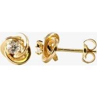 9ct Gold Clear Cubic Zirconia Knot Stud Earrings 1570213