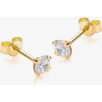 9ct Gold 4mm Round Cubic Zirconia Stud Earrings 1586319