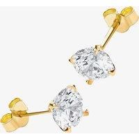 9ct Gold 6mm 4 Claw Round Cubic Zirconia Stud Earrings 1.58.4979