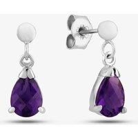 9ct White Gold Amethyst Teardrop Earrings H40504816W