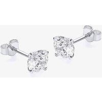 9ct White Gold 6mm Round Cubic Zirconia Stud Earrings 5.58.4979