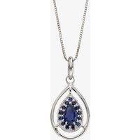 9ct White Gold Sapphire Cut Out Teardrop Necklace GP2271L GN151