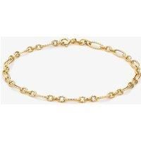 9ct Yellow Gold 19cm Textured Figaro Chain Bracelet 1.26.2902