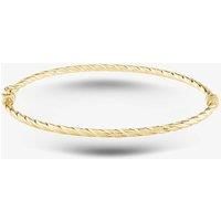 9ct Yellow Gold DiamondCut Twist Hinged Bangle RIB1400Y