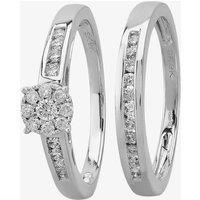 Pure Brilliance 9ct White Gold 0.50ct Diamond Cluster Bridal Set THR2955 L