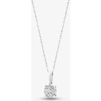 9ct White Gold 0.25ct Diamond Cluster Pendant THP270125