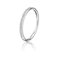 Pure Brilliance 9ct White Gold 0.08ct Diamond Pave Set Half Eternity Ring THR15238-08 M