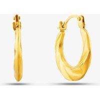 9ct Yellow Gold Graduated Twist Creole Hoop Earrings UER119Y