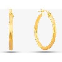 9ct Yellow Gold Twist Hoop Earrings UER041Y