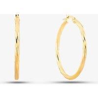 9ct Yellow Gold Twist Hoop Earrings UER039Y