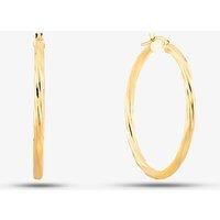 9ct Yellow Gold Twist Hoop Earrings UER039Y