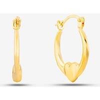 9ct Yellow Gold Heart Creole Earrings UER129Y