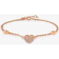 Rosa Lea Rose-Tone Cubic Zirconia Heart Double Chain Bracelet BJ-BR212CRRG