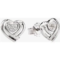 Rosa Lea Silver Pave Wrapped Hearts Stud Earrings BJ-E3132C
