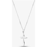 Silver Twisted Cross Pendant and Chain GKP2887