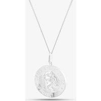 Silver Round Engraved St. Christopher Pendant 8-61-8079