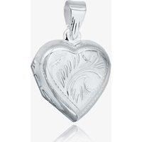 Silver Heart Engraved Locket and Chain 8.65.1273