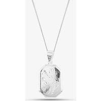 Silver Oblong Engraved Locket 8.65.1799
