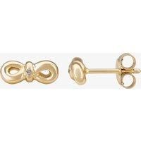 Silver Sparkle Gold Infinity Bow Stud Earrings DE346CAA0.5(T)