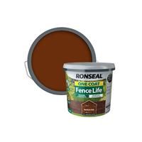 Ronseal One Coat Shed and Fence Protector Medium Oak 5 litres (Covers up to 6 Fence Panels) All Weather Protection