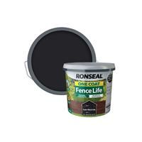 Ronseal One Coat Shed and Fence Protector Tudor Black Oak 5 litres (Covers up to 6 Fence Panels) All Weather Protection