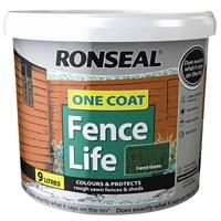 Ronseal One Coat Fencelife Paint, 9L, Forest Green