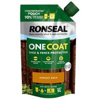 Ronseal One Coat Shed & Fence Protector Refill Pouch 950ml in Harvest Gold