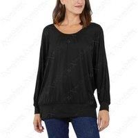 Cross Back Detail Batwing Sleeve Top - Black