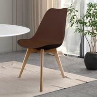 Soho Plastic Dining Chair with Squared Light Wood Legs