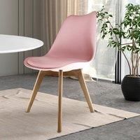 Soho Plastic Dining Chair with Squared Light Wood Legs