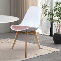 Soho Plastic Dining Chair with Squared Light Wood Legs