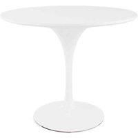 Tulip Set - White Medium Circular Table and Two Chairs with Luxurious Cushion