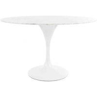 Fusion Living Marble Tulip Dining Table Set Four Chairs- Luxurious Yellow