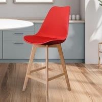 Soho Plastic Bar Stool with Light Wood Legs