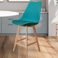 Soho Plastic Bar Stool with Light Wood Legs