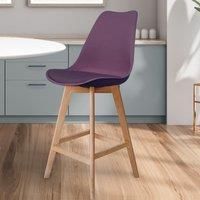 Soho Plastic Bar Stool with Light Wood Legs