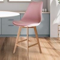 Soho Plastic Bar Stool with Light Wood Legs