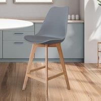 Soho Plastic Bar Stool with Light Wood Legs