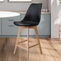 Soho Plastic Bar Stool with Light Wood Legs