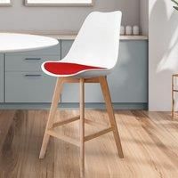 Soho Plastic Bar Stool with Light Wood Legs