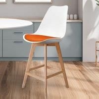 Soho Plastic Bar Stool with Light Wood Legs
