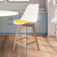 Soho Plastic Bar Stool with Light Wood Legs