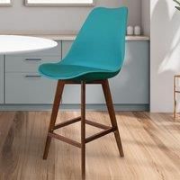 Fusion Living Soho Plastic Bar Stool with Dark Wood Legs | Various Colours