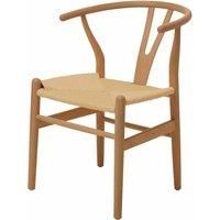 Fusion Living Beechwood And Hemp Weave Dining Chair Natural